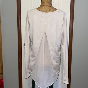 Maurice’s Cream Ribbed Sweater w/Partial Open Back